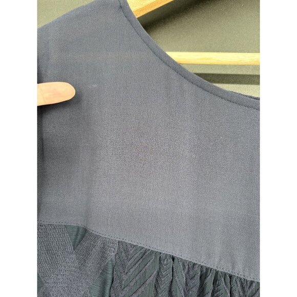 Holding Horses Anthropologie Womens Agusta Crochet Swing Tunic Dress L Navy Blue - Picture 9 of 13